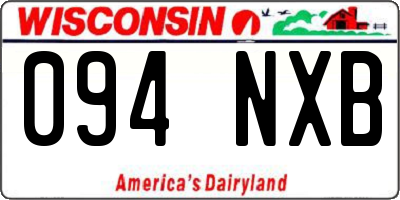 WI license plate 094NXB