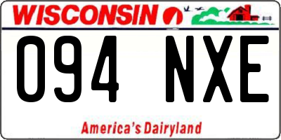 WI license plate 094NXE