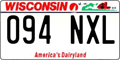 WI license plate 094NXL