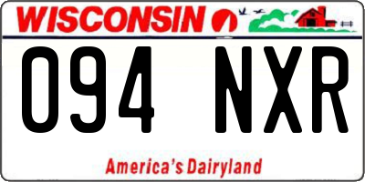WI license plate 094NXR