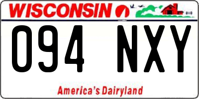 WI license plate 094NXY