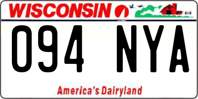 WI license plate 094NYA