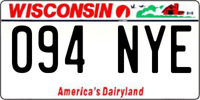 WI license plate 094NYE