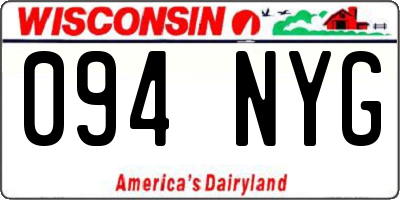 WI license plate 094NYG
