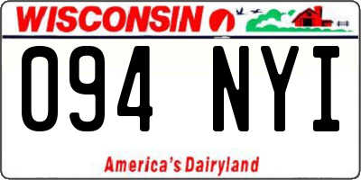 WI license plate 094NYI