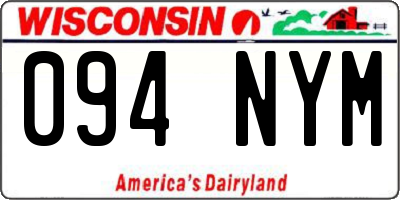 WI license plate 094NYM