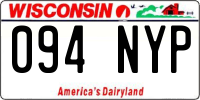 WI license plate 094NYP