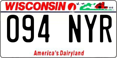 WI license plate 094NYR