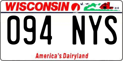 WI license plate 094NYS
