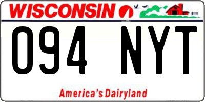WI license plate 094NYT