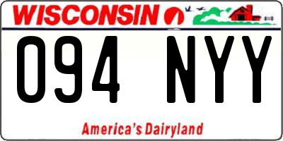 WI license plate 094NYY