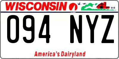 WI license plate 094NYZ