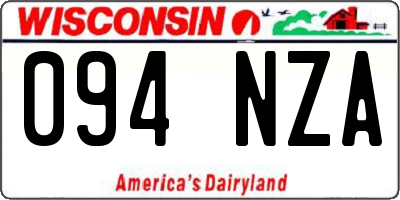 WI license plate 094NZA
