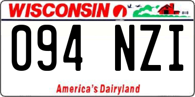 WI license plate 094NZI