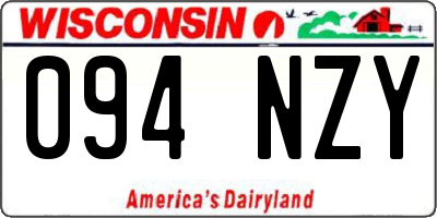 WI license plate 094NZY