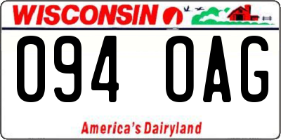 WI license plate 094OAG