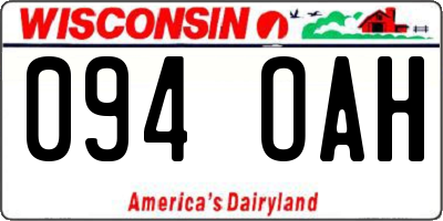 WI license plate 094OAH