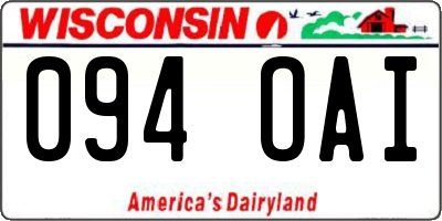 WI license plate 094OAI