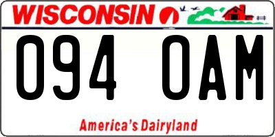WI license plate 094OAM