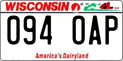 WI license plate 094OAP