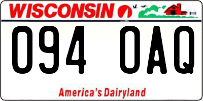 WI license plate 094OAQ