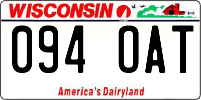 WI license plate 094OAT