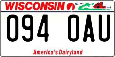 WI license plate 094OAU