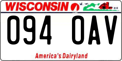 WI license plate 094OAV