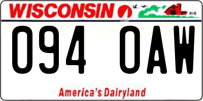 WI license plate 094OAW