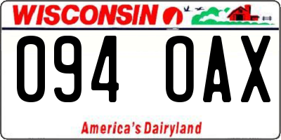 WI license plate 094OAX