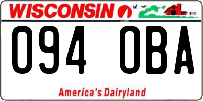 WI license plate 094OBA