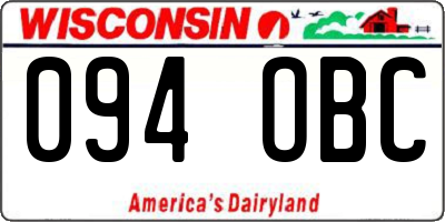 WI license plate 094OBC