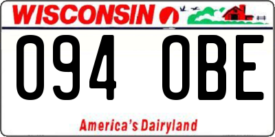 WI license plate 094OBE