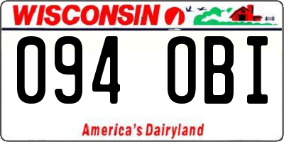 WI license plate 094OBI