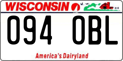 WI license plate 094OBL