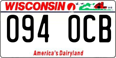 WI license plate 094OCB