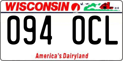 WI license plate 094OCL