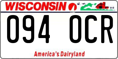 WI license plate 094OCR