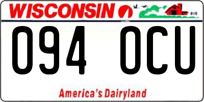 WI license plate 094OCU