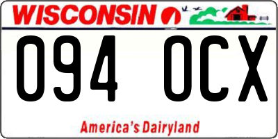 WI license plate 094OCX