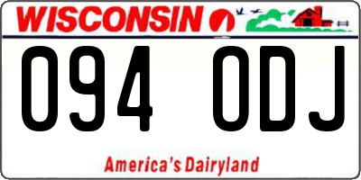 WI license plate 094ODJ