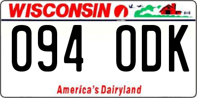 WI license plate 094ODK