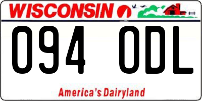 WI license plate 094ODL