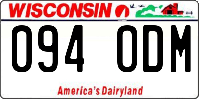 WI license plate 094ODM