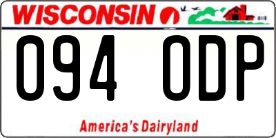 WI license plate 094ODP
