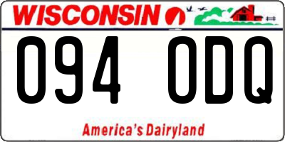 WI license plate 094ODQ