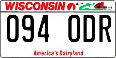WI license plate 094ODR