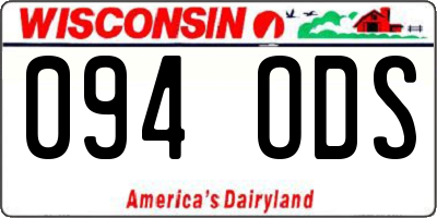 WI license plate 094ODS
