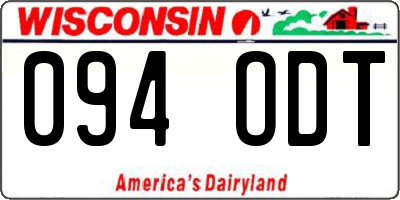 WI license plate 094ODT