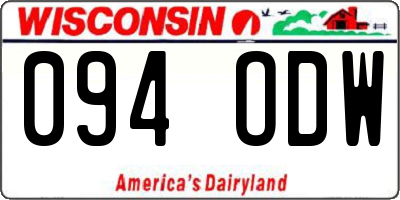 WI license plate 094ODW